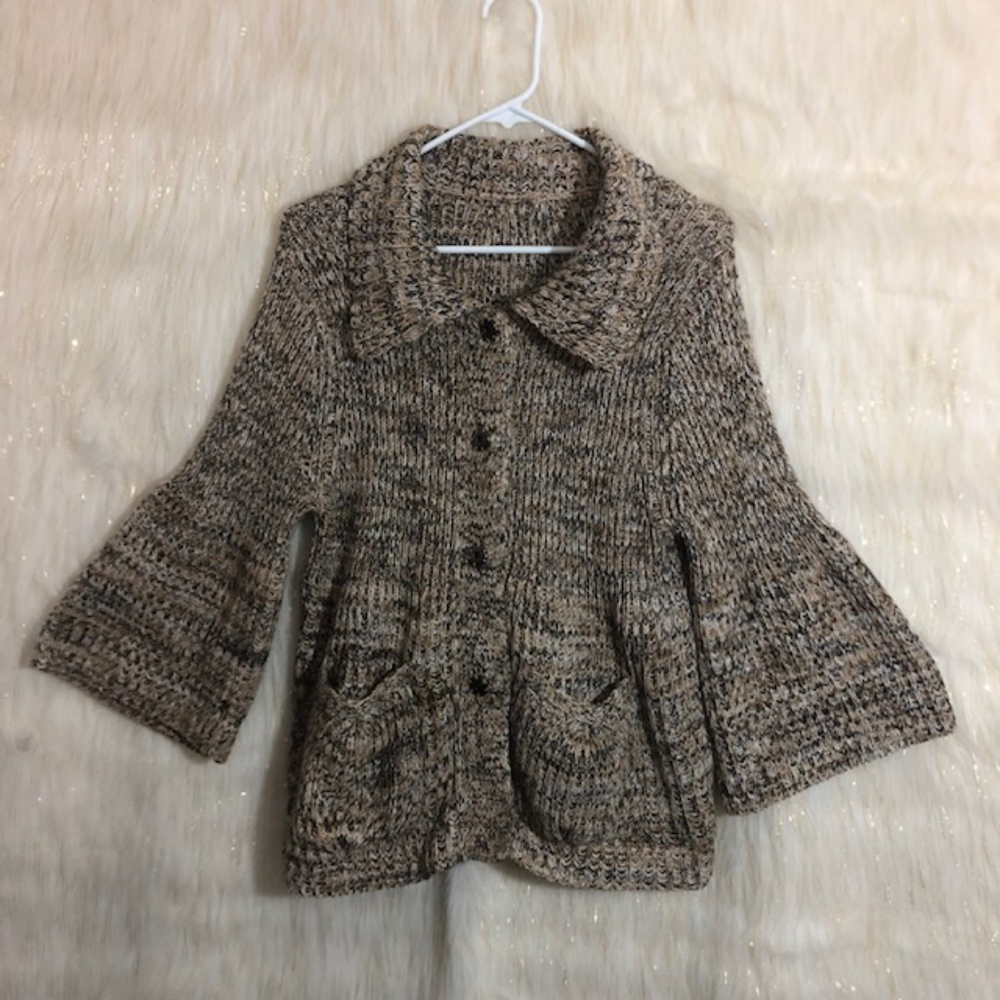 Anthropologie One Girl Who Chunky Knit  Cardigan